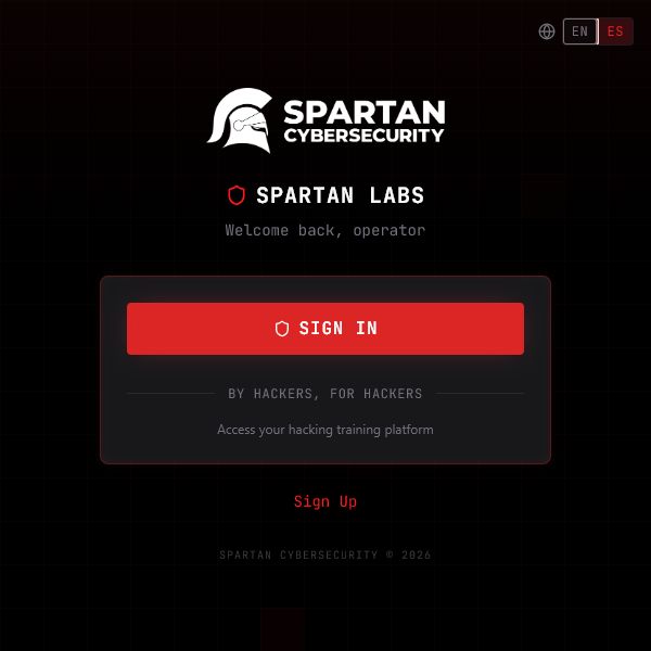 Spartan-Labs sign-in screen in English