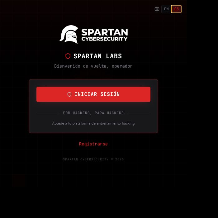 Pantalla de inicio de sesión de Spartan-Labs en español