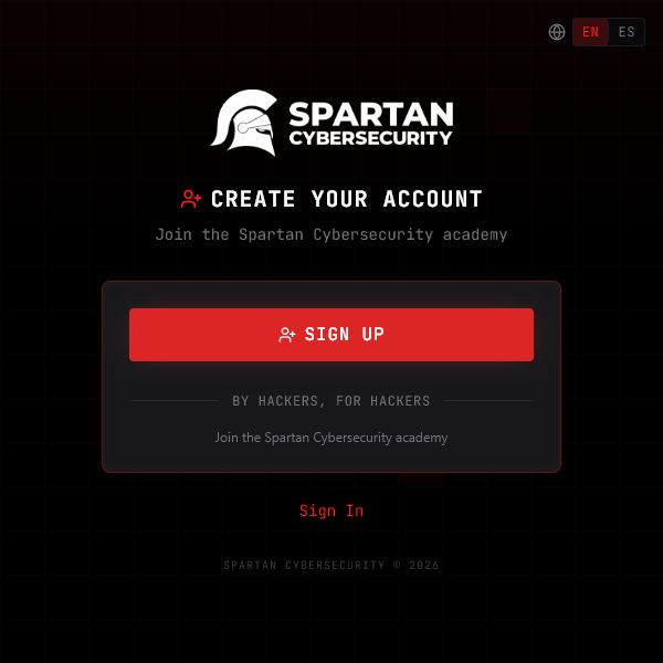 Spartan-Labs sign-up screen in English