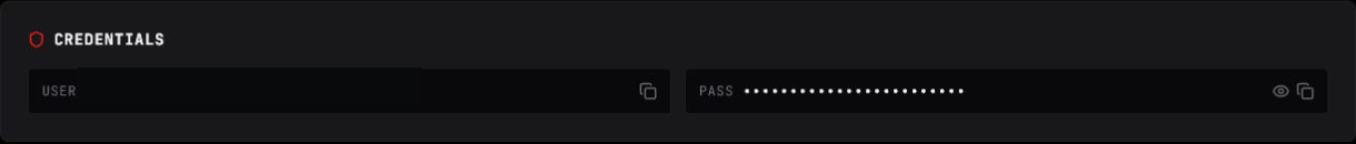 Machine-specific credentials with the username redacted