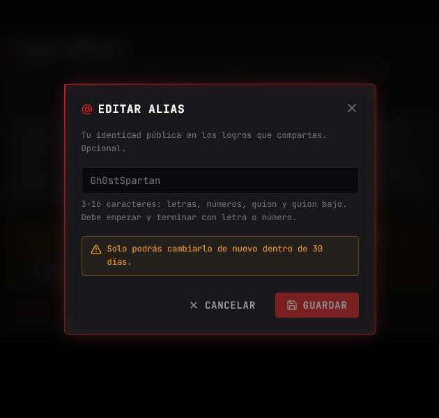 Formulario para configurar el alias público